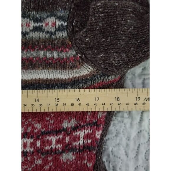 One On One V-neck Sweater Elbow Patch Size Large - Picture 4 of 5